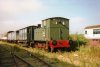 19970719-Long Marston WD 0-4-0DM Shunter Mulberry & SBRS rolling stock.jpg