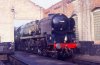 35028 clan line , wos shed, 041087 S Widdowson .jpg