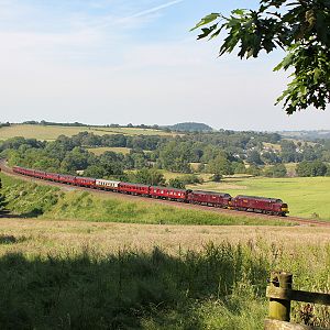37668 & 37516 on the return Fellsman passing Low Baron Wood, Armathwaite